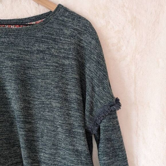 Knox Rose Sweater Green Marled Knit Long Sleeve Fringe Size XXL - Picture 7 of 11